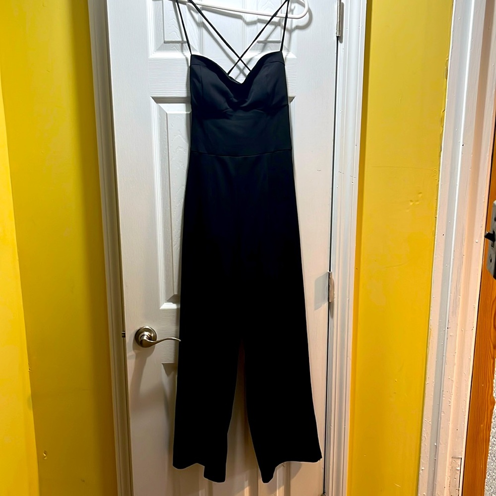 NWT Black One Piece Jumpsuit with Tie Up Back - Medium